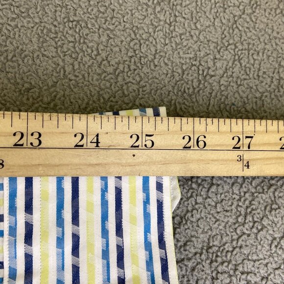 Robert Graham Shirt Men's Large Striped Button Long Sleeve Dinosaur‎ Flip Cuff - Picture 15 of 16